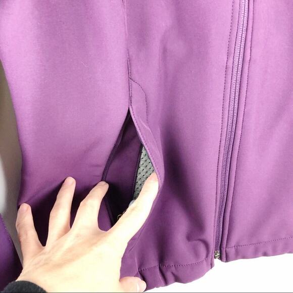 L.L. Bean Nylon Purple Full Zip Jacket Fleece Lined Size Small Pockets - Picture 8 of 13